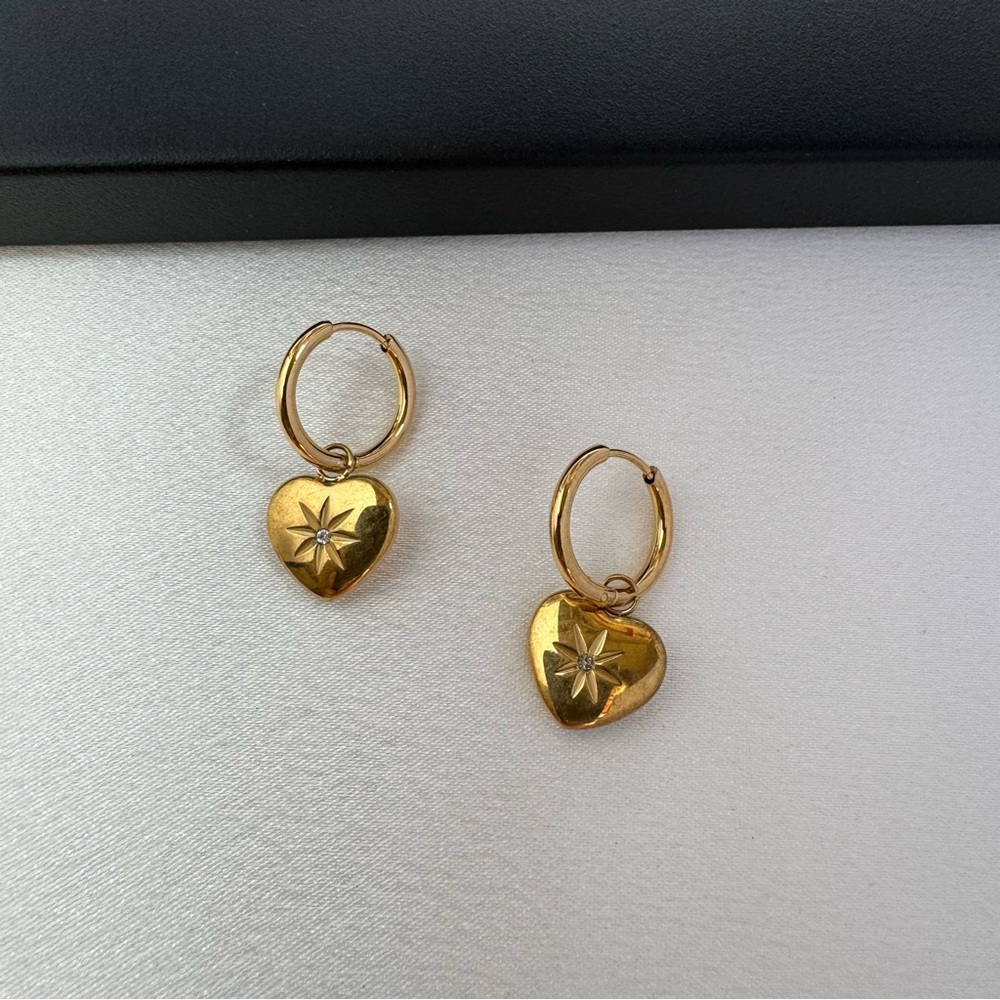 Love Heart Dangle Drop Earrings for Women